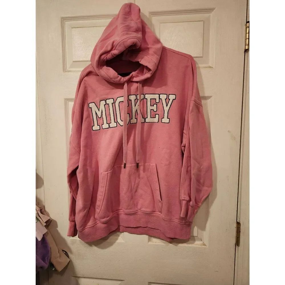 H&M Women's Hoodie - Pink - S – H&M PINK DISNEY MICKEY OVERSIZED HOODIE Fits A 2